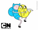 Finn y Jake abrazados