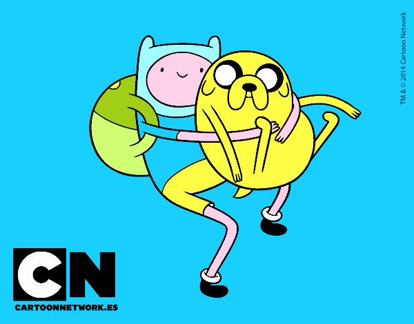 Finn y Jake abrazados