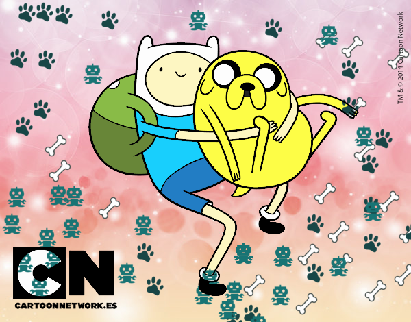 Finn y Jake abrazados