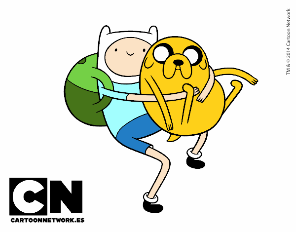 Finn y Jake abrazados