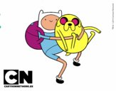 Finn y Jake abrazados