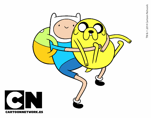 Finn y Jake abrazados