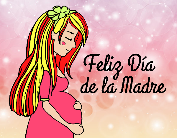 Mamá embarazada en el día de la madre