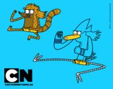 Mordecai y Rigby karatekas