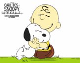 Snoopy y Carlitos abrazados