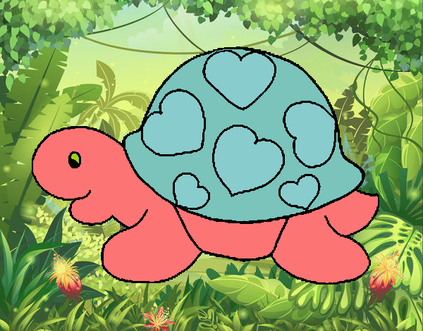 Tortuga con corazones