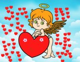 Cupido y un corazón