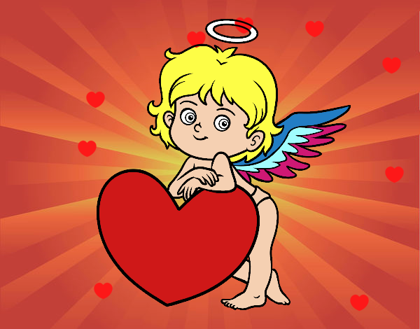 Cupido y un corazón