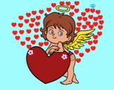 Cupido y un corazón