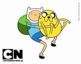 Finn y Jake abrazados