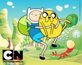 Finn y Jake abrazados