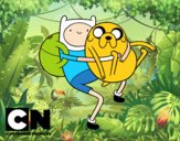 Finn y Jake abrazados