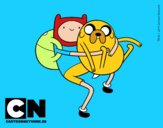 Finn y Jake abrazados