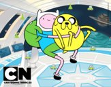 Finn y Jake abrazados