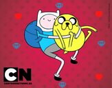 Finn y Jake abrazados