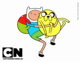 Finn y Jake abrazados