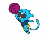 Gato jugando a baloncesto