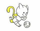 Gato jugando a fútbol