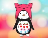 Pingüino con gorrito divertido