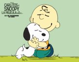 Snoopy y Carlitos abrazados