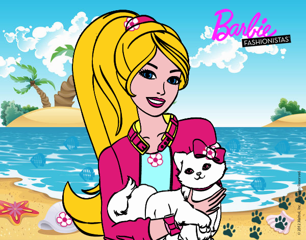 Barbie con su linda gatita