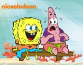 Bob Esponja y Patricio en bañador