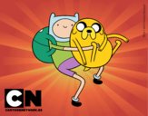 Finn y Jake abrazados