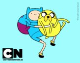 Finn y Jake abrazados