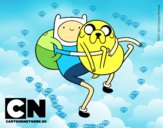 Finn y Jake abrazados