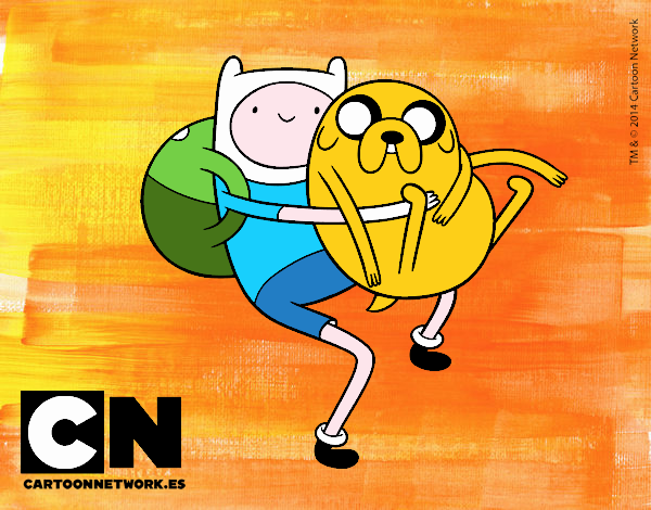 Finn y Jake abrazados