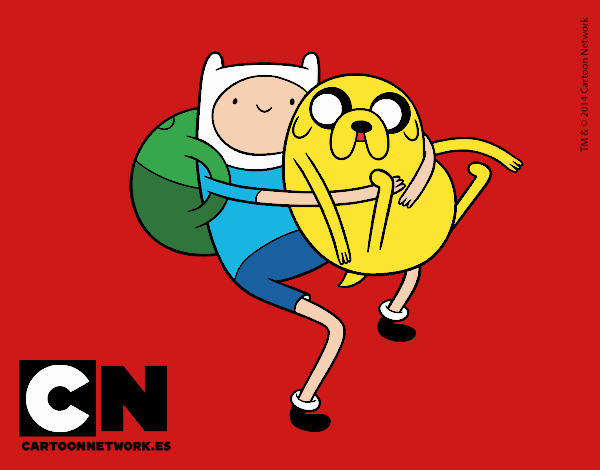 Finn y Jake abrazados