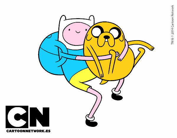 Finn y Jake abrazados