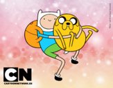 Finn y Jake abrazados