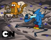 Mordecai y Rigby karatekas