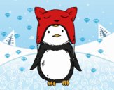 Pingüino con gorrito divertido