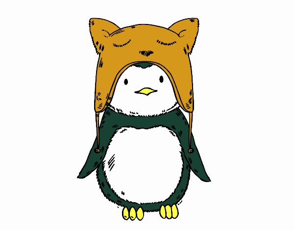 Pingüino con gorrito divertido