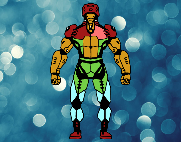 Robot luchador de espaldas