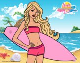 Barbie con tabla de surf