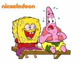 Bob Esponja y Patricio en bañador