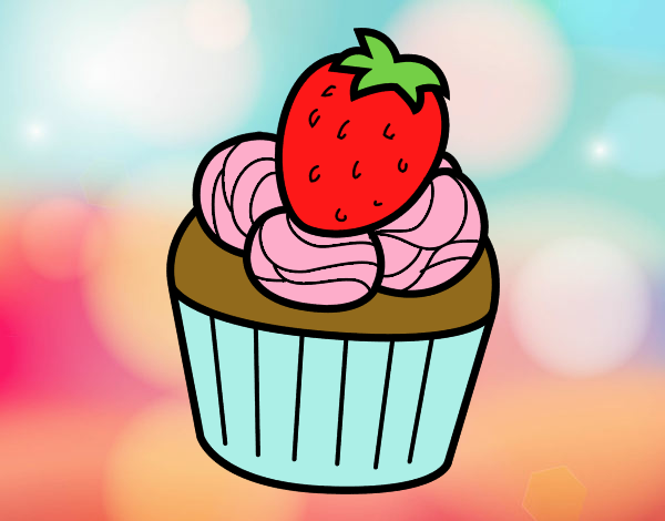 cupcake de fresa