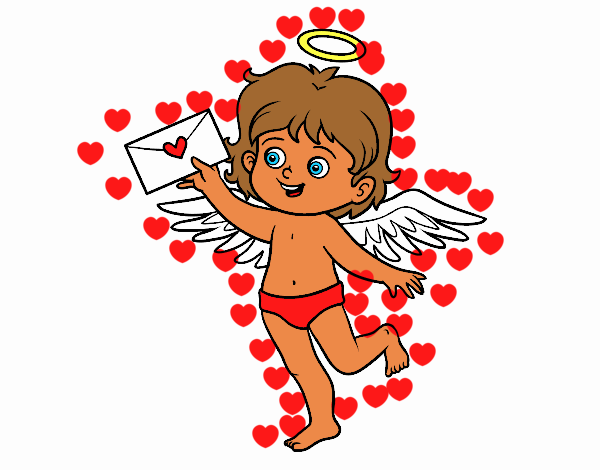 Cupido con carta de amor