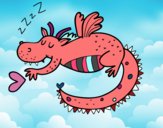 Dragón infantil durmiendo