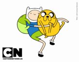 Finn y Jake abrazados