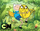 Finn y Jake abrazados