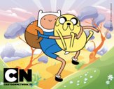 Finn y Jake abrazados