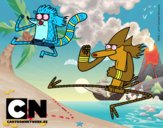 Mordecai y Rigby karatekas