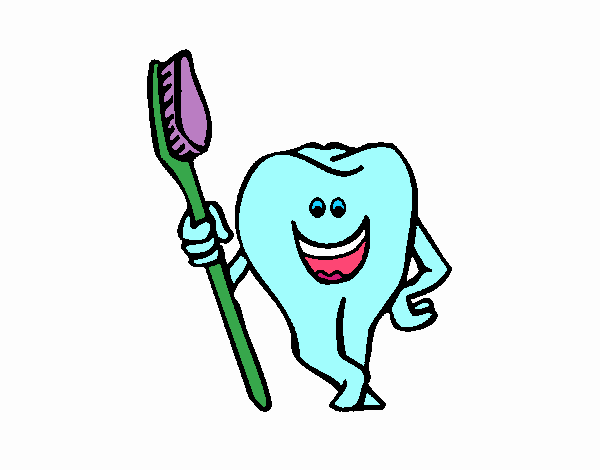 Muela y cepillo de dientes 1