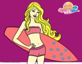 Barbie con tabla de surf