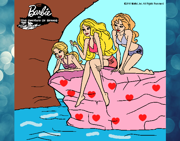 Barbie y sus amigas sentadas