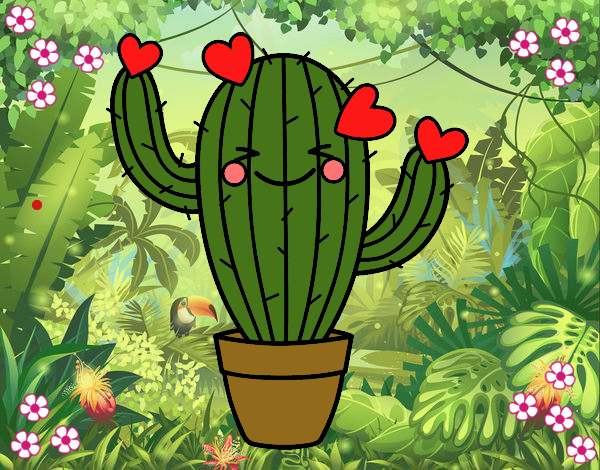 Dibujo De Cactus Corazon Pintado Por En Dibujos Net El Dia 24 02